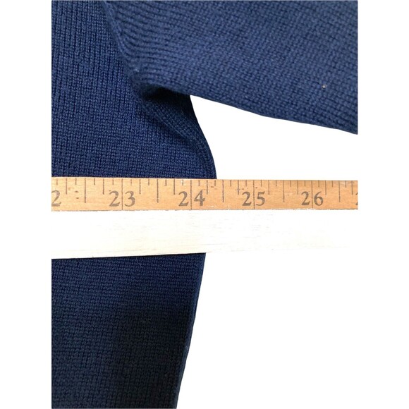 Peter Millar Size XL Merino Wool V-Neck Pullover Sweater Navy Blue - Picture 7 of 11